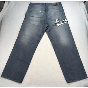 G-Unit Men's 38x32 Blue Jeans Y2K Streetwear Graphic Denim Baggy  READ